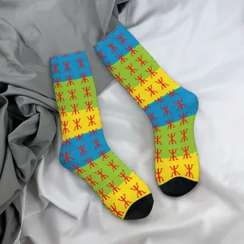 Берберский флаг, мужские носки для экипажа, унисекс, забавные носки для платья с 3D-печатью 3