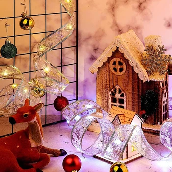Лента Сказочный свет Рождественское украшение Рождественская Елка Украшения для дома 2023 Рождественские Гирлянды Navidad Natal Новый год 2024 3