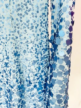 Новинка 2023 года, дизайнерская женская мода, облегающее Шифоновое платье с расклешенными рукавами, расшитое блестками и бисером. 4