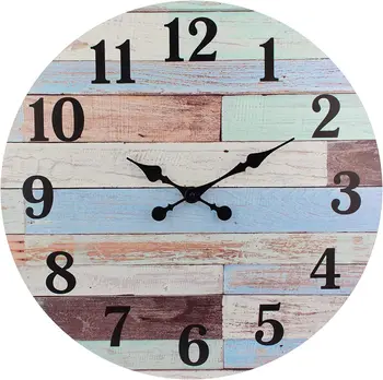 14-дюймовые минималистичные деревянные часы для гостиной, настенные Винтажные часы для дома / Часы из МДФ/украшение для гостиной Бесшумные Часы 4