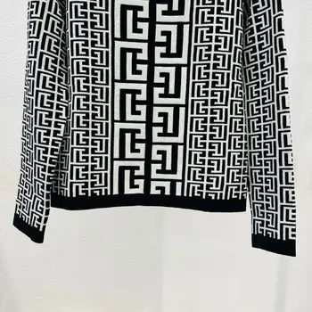 C06557 Модные женские свитера 2023 для подиума, роскошный известный бренд, европейский дизайн, женская одежда для вечеринок 5