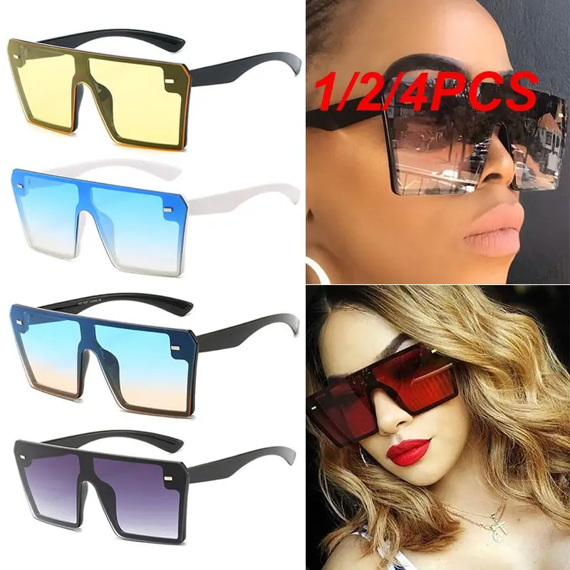 1/2/4ШТ Модные прочные солнцезащитные очки для глаз, высококачественные универсальные женские солнцезащитные очки большого размера, модные оттенки для женщин