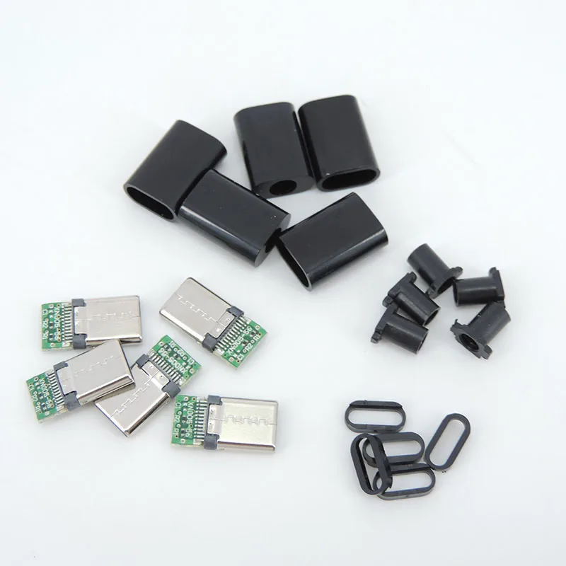 24-контактный Штекер USB 3.1 TYPE C, Сварочный разъем питания, Адаптер для ремонта своими руками, Кабель для зарядки Type-C, Аксессуары для передачи данных, белый черный r1