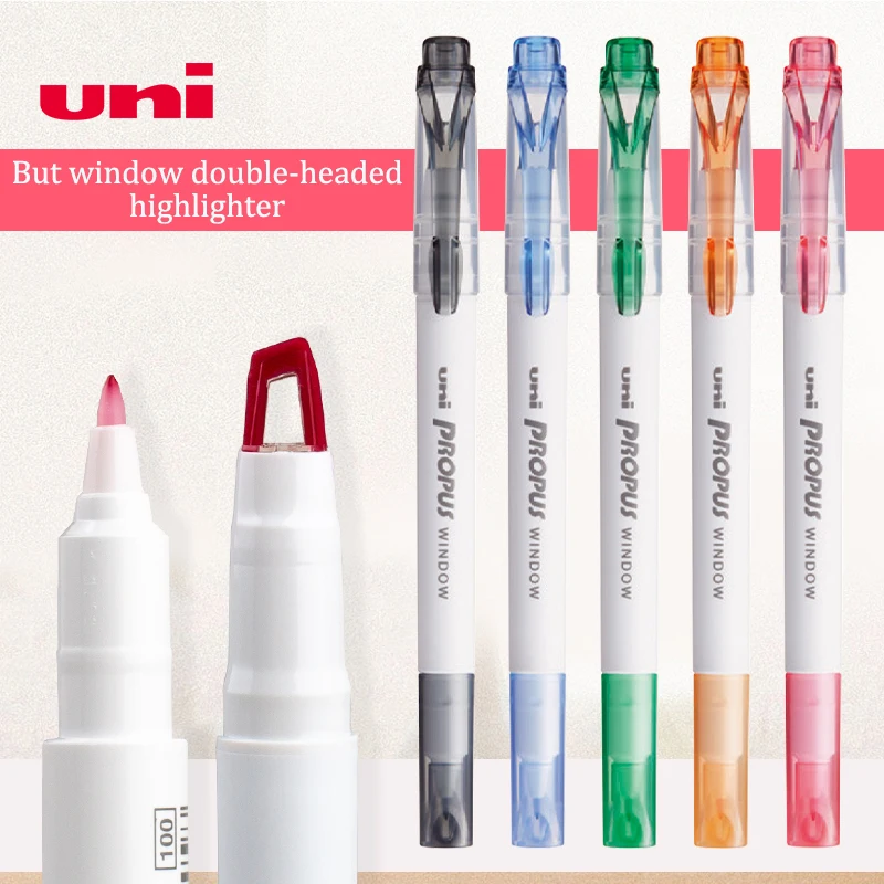 3шт. Маркерная ручка UNI PUS-103T с подсветкой, видимая двуглавая маркерная ручка propus Hand TAB Highlight marker pen