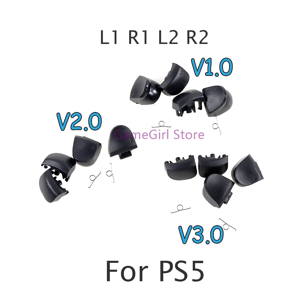 50 комплектов для Playstation 5 V1.0 V2.0 V3.0 L1 R1 L2 R2 Пружинная кнопка LR Кнопка запуска Для PS5 Комплекты для замены контроллера