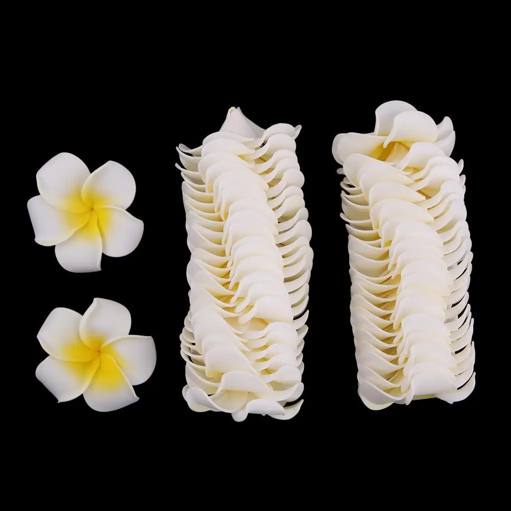 50шт Гавайской плюмерии, цветок из пенопласта для украшения вечеринки, заколка для волос 
