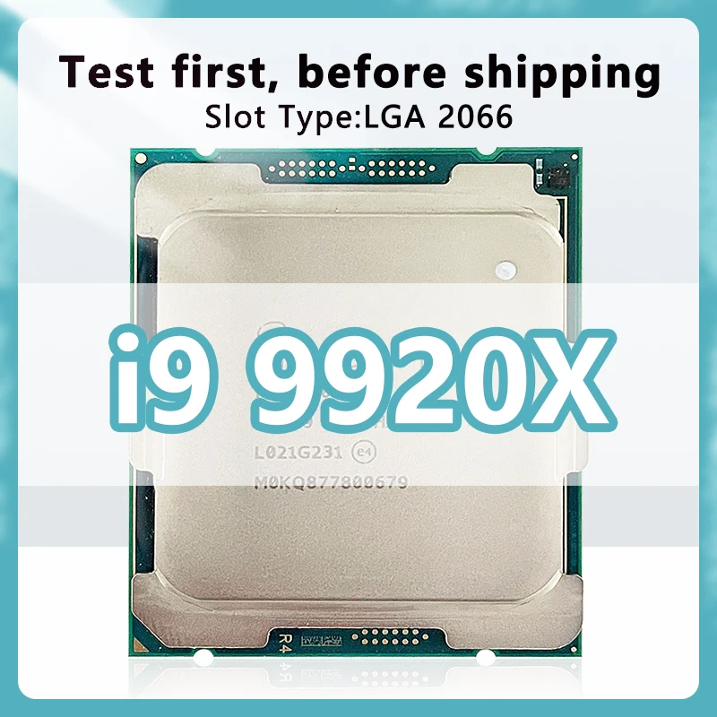 Core i9-9920X Процессор 14 нм, 12 Ядер, 24 Потока, 3,5 ГГц, 19,25 МБ, 165 Вт, процессор LGA2066 для настольной материнской платы X299 i9 9920X 0