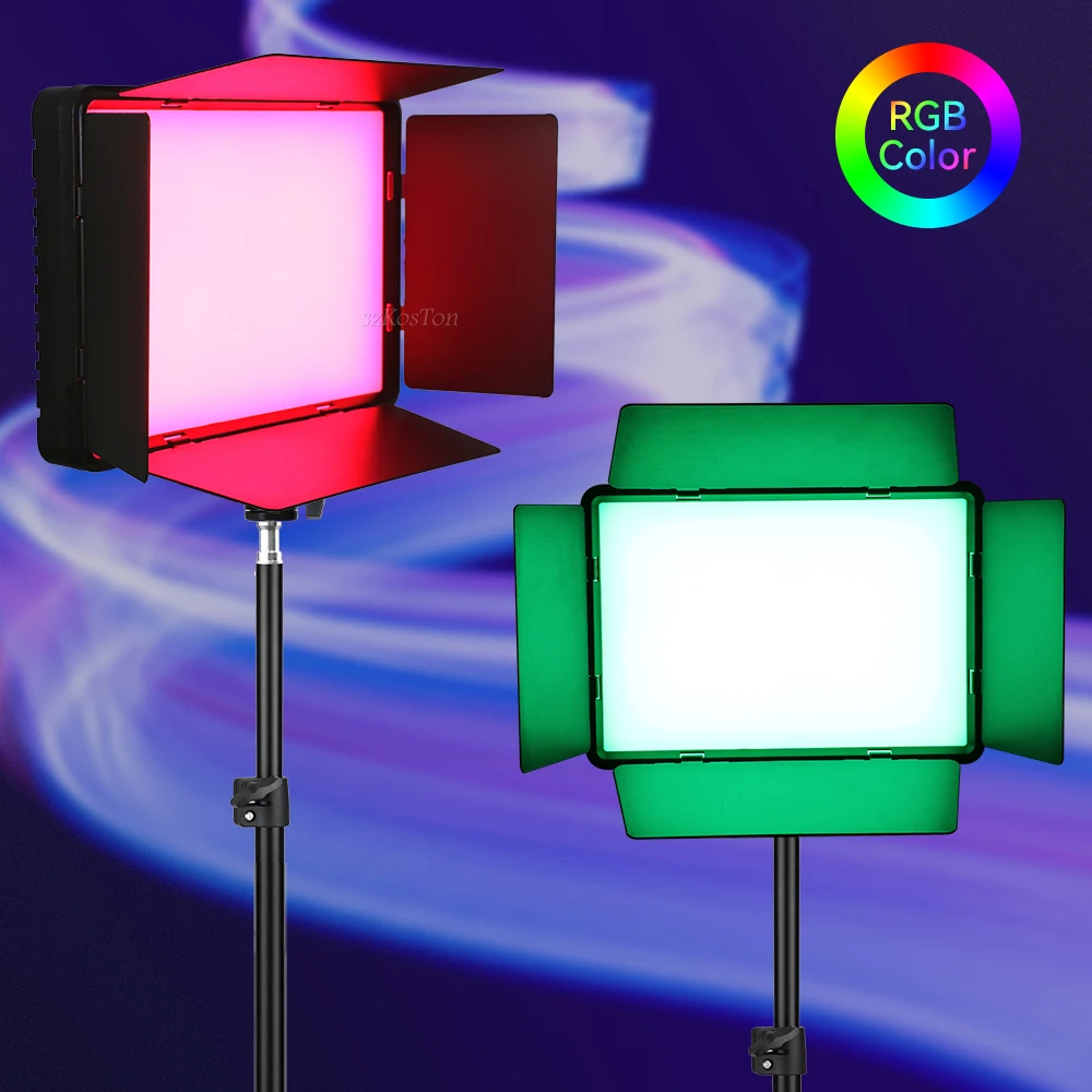 RGB Светодиодная лампа для видеосъемки 3000-6500K 0-360 Регулируемых цветов С пультом дистанционного управления для съемки в фотостудии YouTube, заполняющая лампа