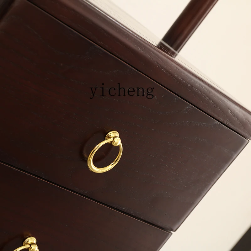 ZC Новый шкаф для хранения в китайском стиле, комод из массива дерева, современная минималистичная вешалка для одежды, Высокий комод 4