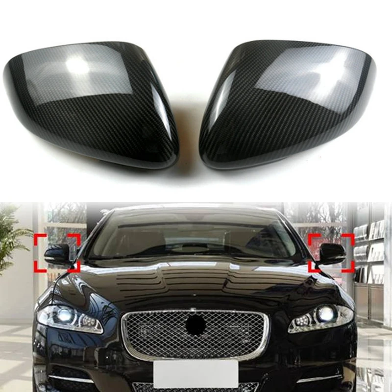 Автомобильная Накладка На Зеркало заднего Вида Из Настоящего Углеродного Волокна Для Jaguar XE XF XEL XFL XJL I-PACE 2011-2018 В Виде Бокового Зеркала 0