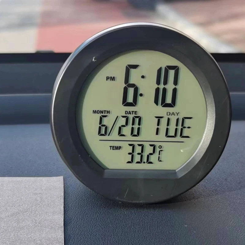 Автомобильный термометр на солнечной батарее, календарь с автоматической подсветкой, умный двухмоторный автомобиль, грузовик, настольные часы в помещении, монитор температуры 0-50C