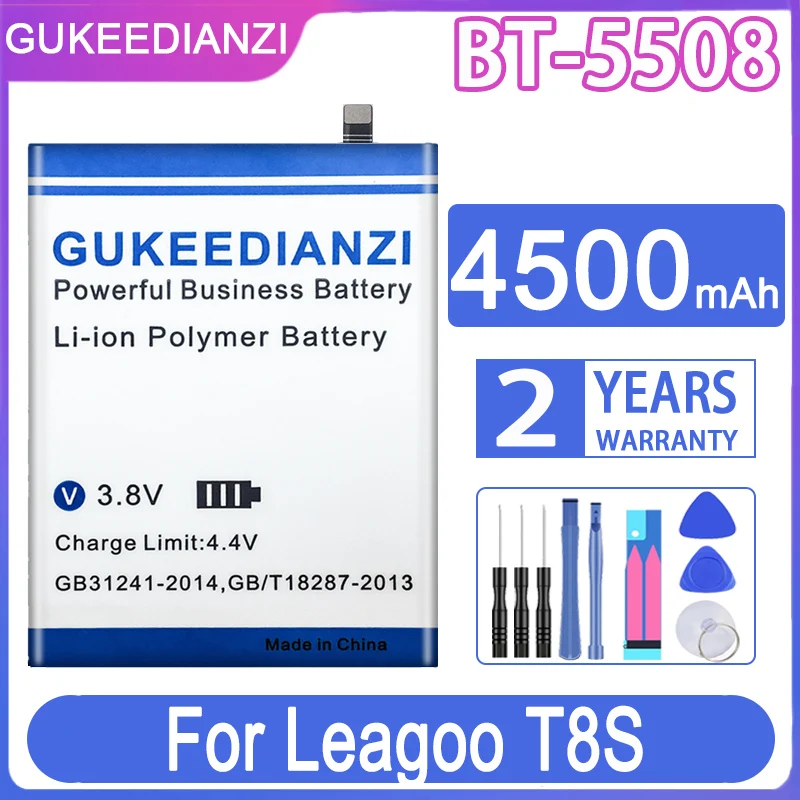 Аккумулятор GUKEEDIANZI 4500mah BT-5508 BT 5508 для мобильного телефона Leagoo T8S высокого качества + код отслеживания