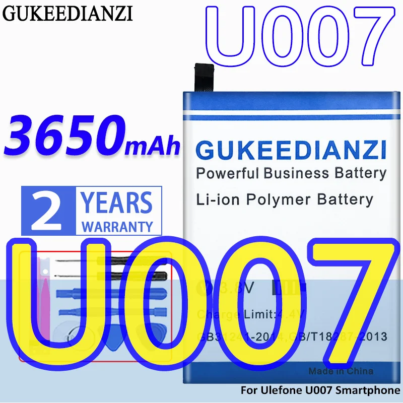 Аккумулятор GUKEEDIANZI большой емкости 3650 мАч для смартфона Ulefone U007