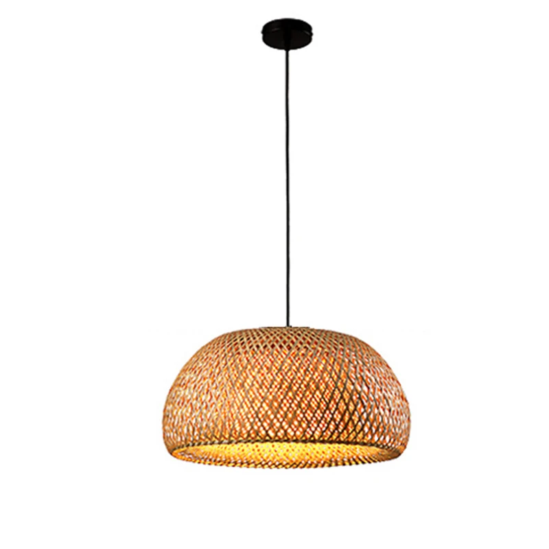Бамбуковый фонарь, подвесной светильник, плетеный из натурального ротанга, люстры E27, Бамбуковые абажуры ручной работы, подвесные светильники