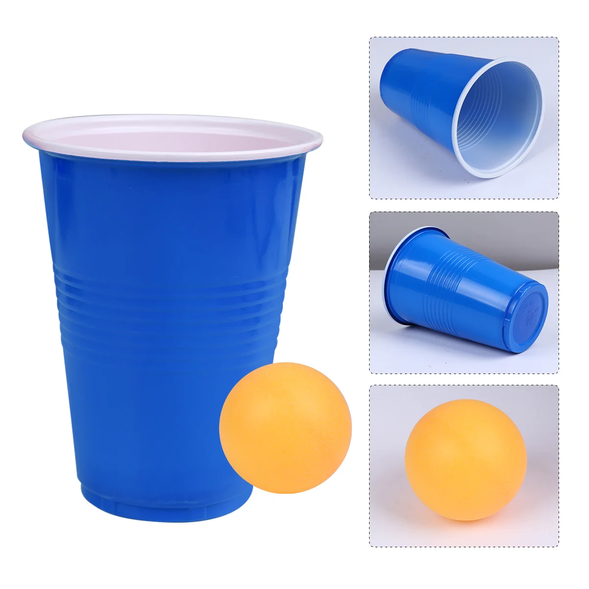 Барные Игровые чашки PP Bar Party -Pong Game Cups Забавные принадлежности для пивных игр (16 унций, 12 шт. темно-синих чашек, 12 шт. желтых -Pong) 4