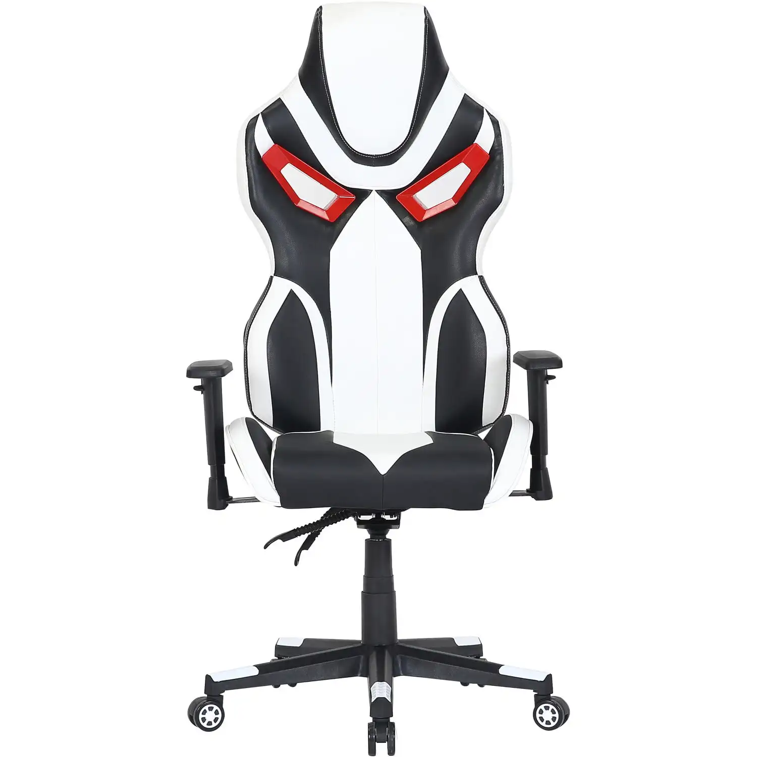 Белое, черное и красное Эргономичное Игровое кресло Racer | Регулируемый По высоте Газлифт | Откидная Спинка с наклоном на 180 градусов | Высококачественная Обивка