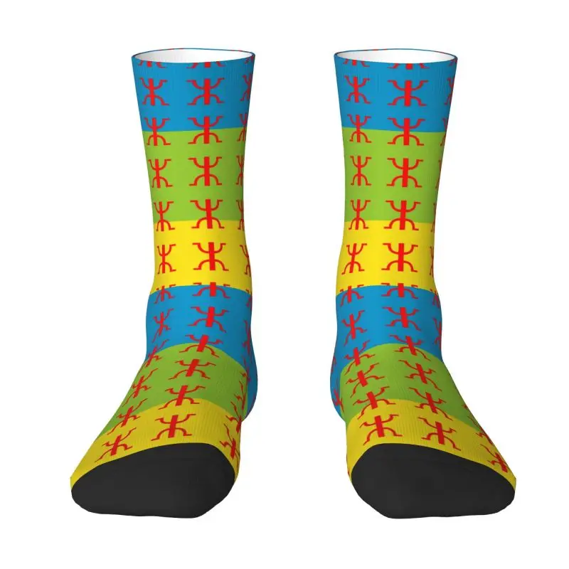 Берберский флаг, мужские носки для экипажа, унисекс, забавные носки для платья с 3D-печатью