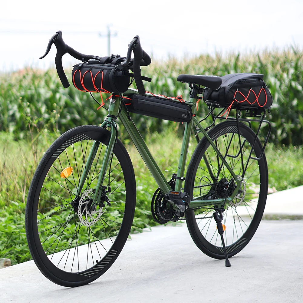 Велосипедная сумка, Нейлоновая сумка на передней трубке, водонепроницаемая Велосипедная сумка, Большая вместимость, Простая установка, аксессуары для велоспорта