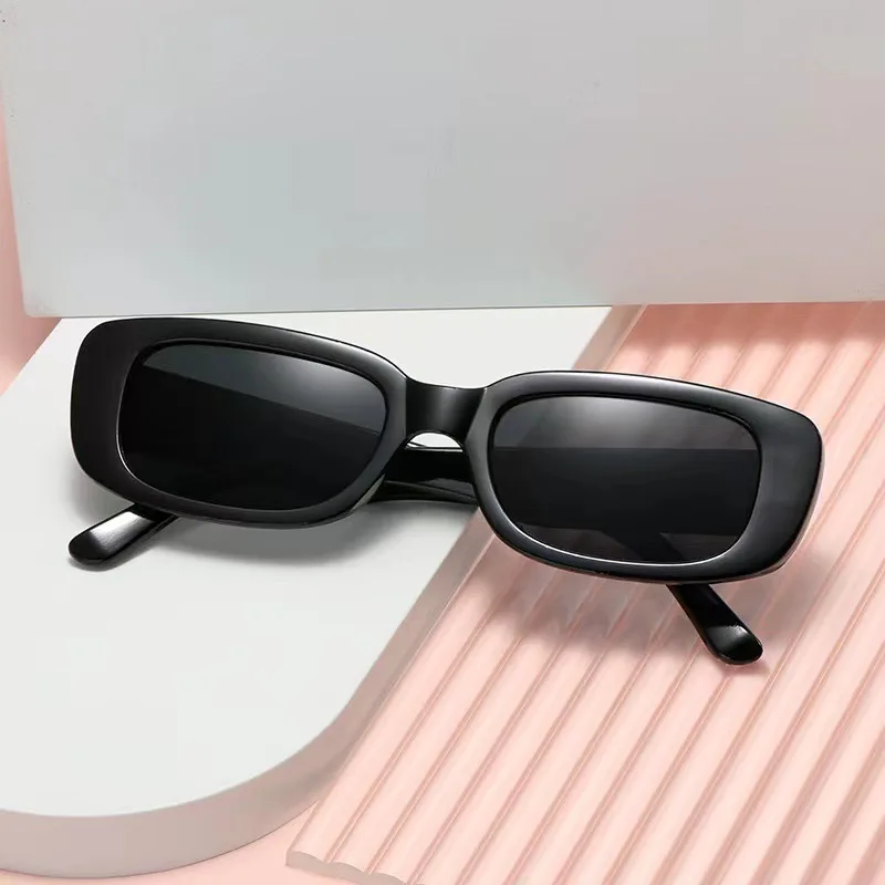 Винтажные Черные Квадратные солнцезащитные очки в стиле Хип-хоп, Солнцезащитные очки в маленькой оправе, Женские солнцезащитные очки, Женское Градиентное прозрачное зеркало