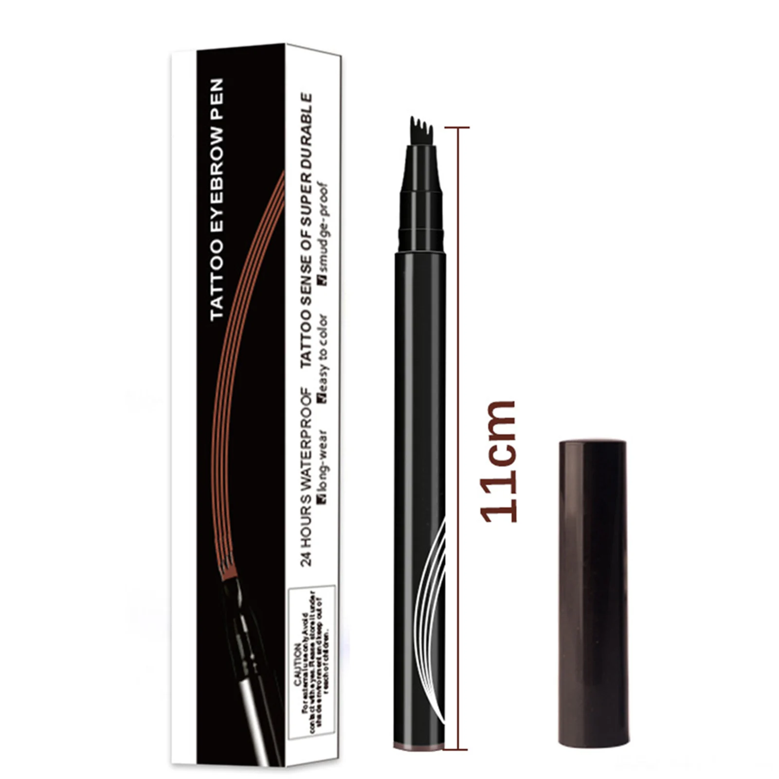 Водонепроницаемый 4-Точечный Карандаш Для Бровей С Гладкой Текстурой Eye Brow Makeup Pen Beauty Tool для Подружек Девочек 2