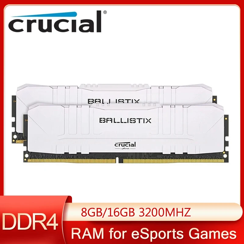 Игровая память Crucial Ballistix 3200 МГц DDR4 DRAM для настольных компьютеров 8 ГБ 16 ГБ 3200 МГц Совместима с оперативной памятью для настольных игр AMD Intel