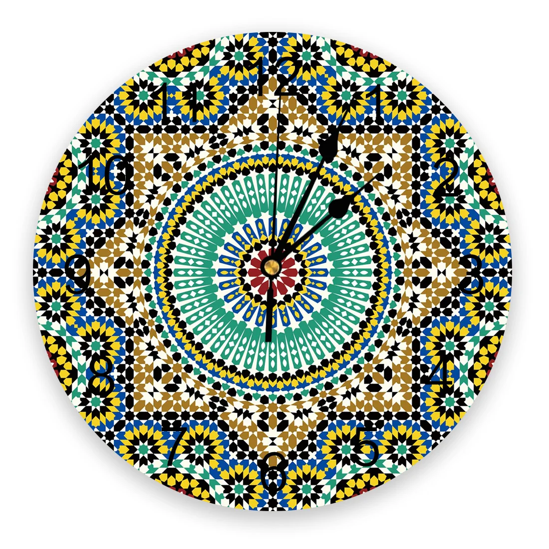 Марокко Арабесковые Цвета Настенные Часы Для Спальни Большие Современные Кухонные Обеденные Круглые Настенные Часы Часы Для Гостиной Часы Для Домашнего Декора 0