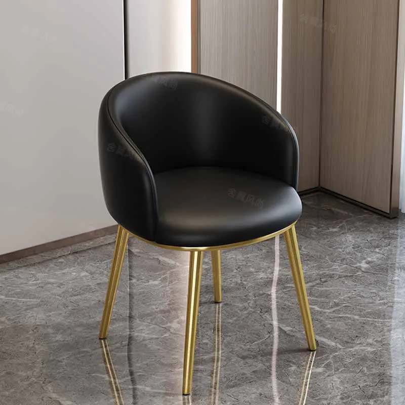 Модные обеденные стулья с мягкой обивкой На ножках из золотистого металла, Ресторанный Кожаный обеденный стул Nordic Single Sillas Мебель для отеля Comedor