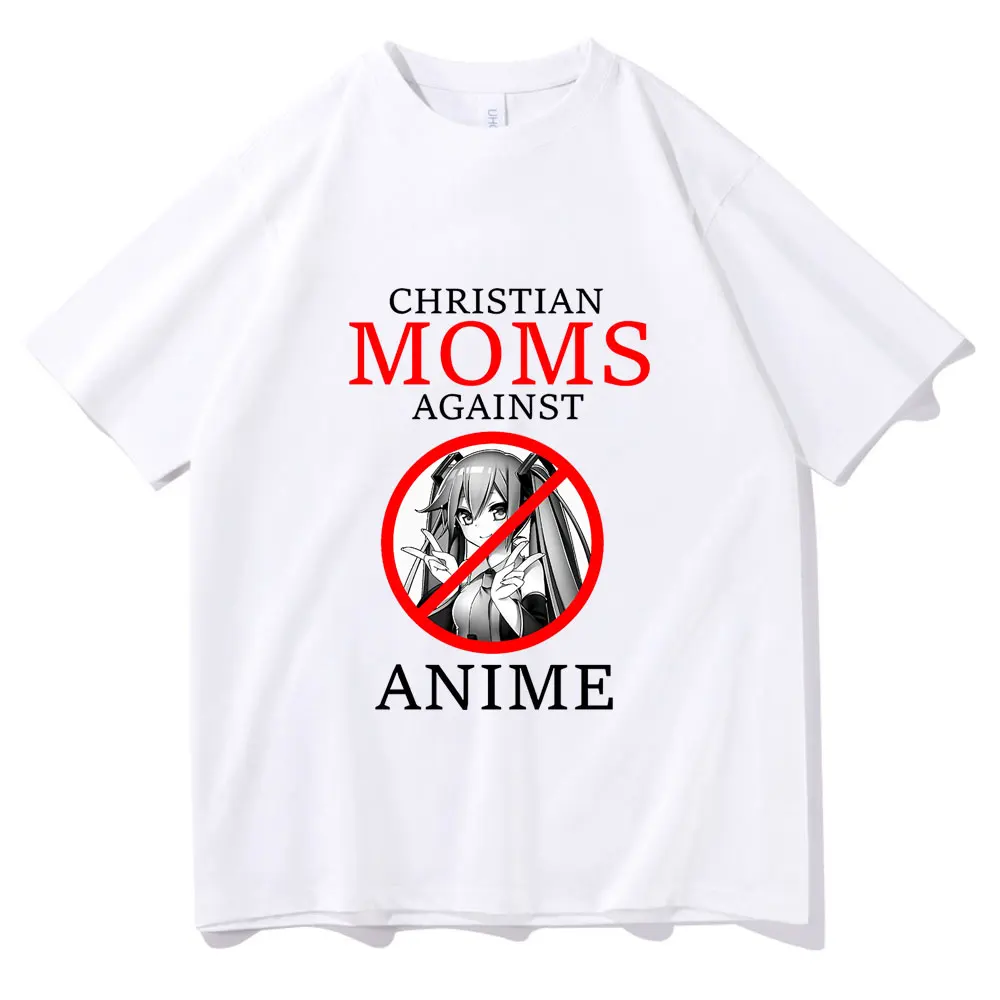 Мужские футболки Christian Moms Against, Хлопковые футболки с принтом, мужские и женские Модные футболки с коротким рукавом в стиле Аниме Y2k