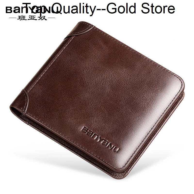 Мужской кошелек из натуральной кожи класса люкс RFID Fold, короткий тонкий кошелек для монет, деловой держатель для кредитных карт для мужчин N886