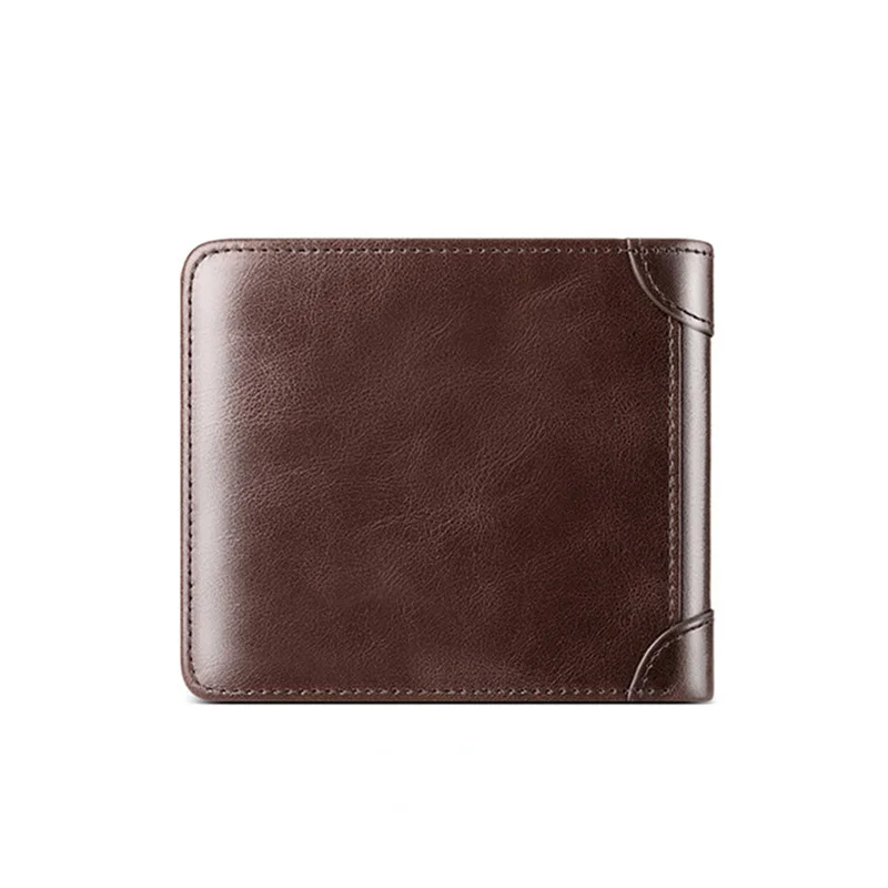 Мужской кошелек из натуральной кожи класса люкс RFID Fold, короткий тонкий кошелек для монет, деловой держатель для кредитных карт для мужчин N886 1