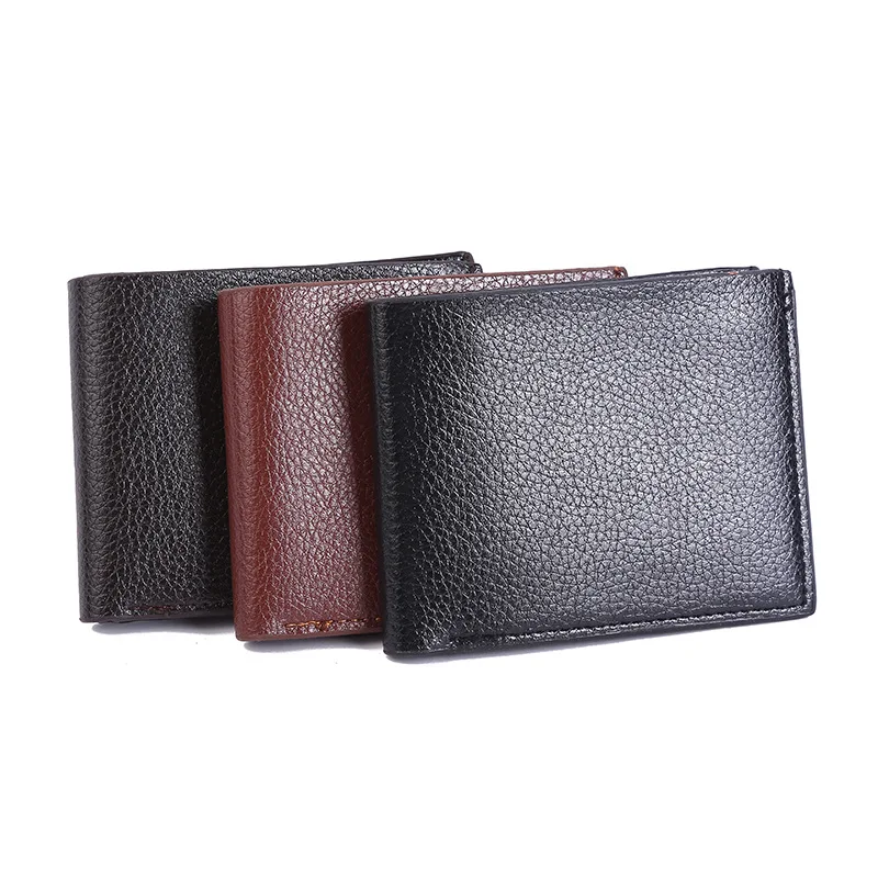 Мужской кошелек, сумка для денег, однотонный кожаный деловой кошелек большой емкости, модный деловой кошелек в стиле ретро, винтажный мужской кошелек walltes 0