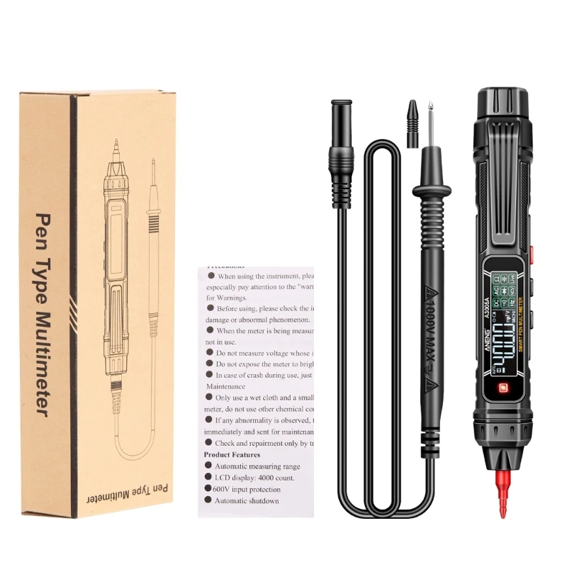 Мультиметр-тестер типа ручки, автоматический диапазон, Подсветка-фонарик с регулируемой частотой 69 HF