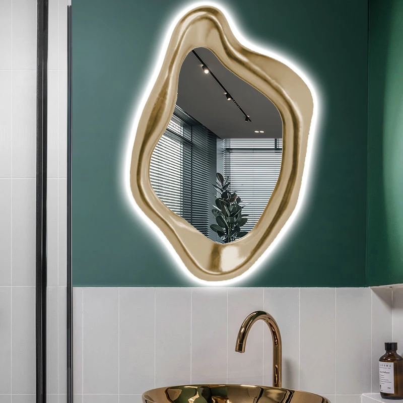 Настенные зеркала в скандинавском стиле, светильники для ванной Комнаты, Нерегулярные Волнистые зеркала, декор гостиной, Espejos Decorativos De Pared, Украшение спальни 1