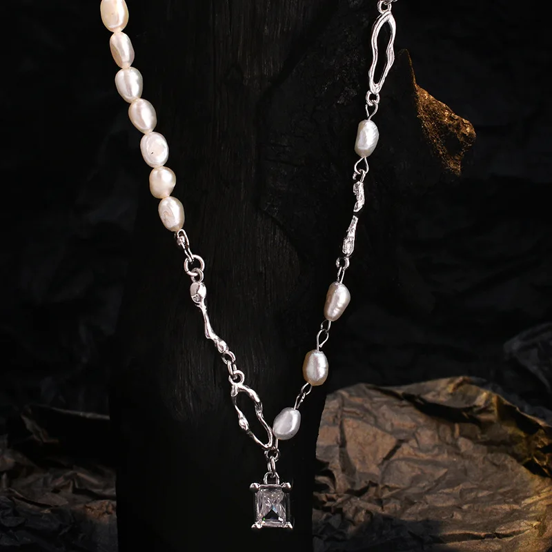 Настоящее ожерелье из стерлингового серебра S925, жемчужное ожерелье, подвесной светильник с цирконом, роскошные ошейники, женское индивидуальное ожерелье