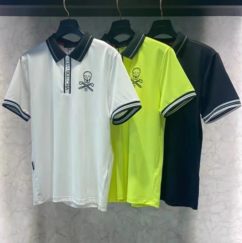 Новая Мужская рубашка Поло для гольфа С Коротким Рукавом 2023, Модная Уличная Джерси, Свободная и Дышащая Повседневная Универсальная Спортивная рубашка MARK GOLF