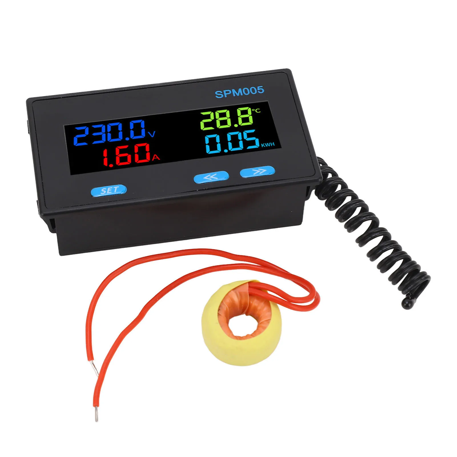 Панель цифрового вольтметра-амперметра 8 в 1, Многофункциональный измеритель мощности, цветной ЖК-дисплей, монитор энергии переменного тока AC60‑300V
