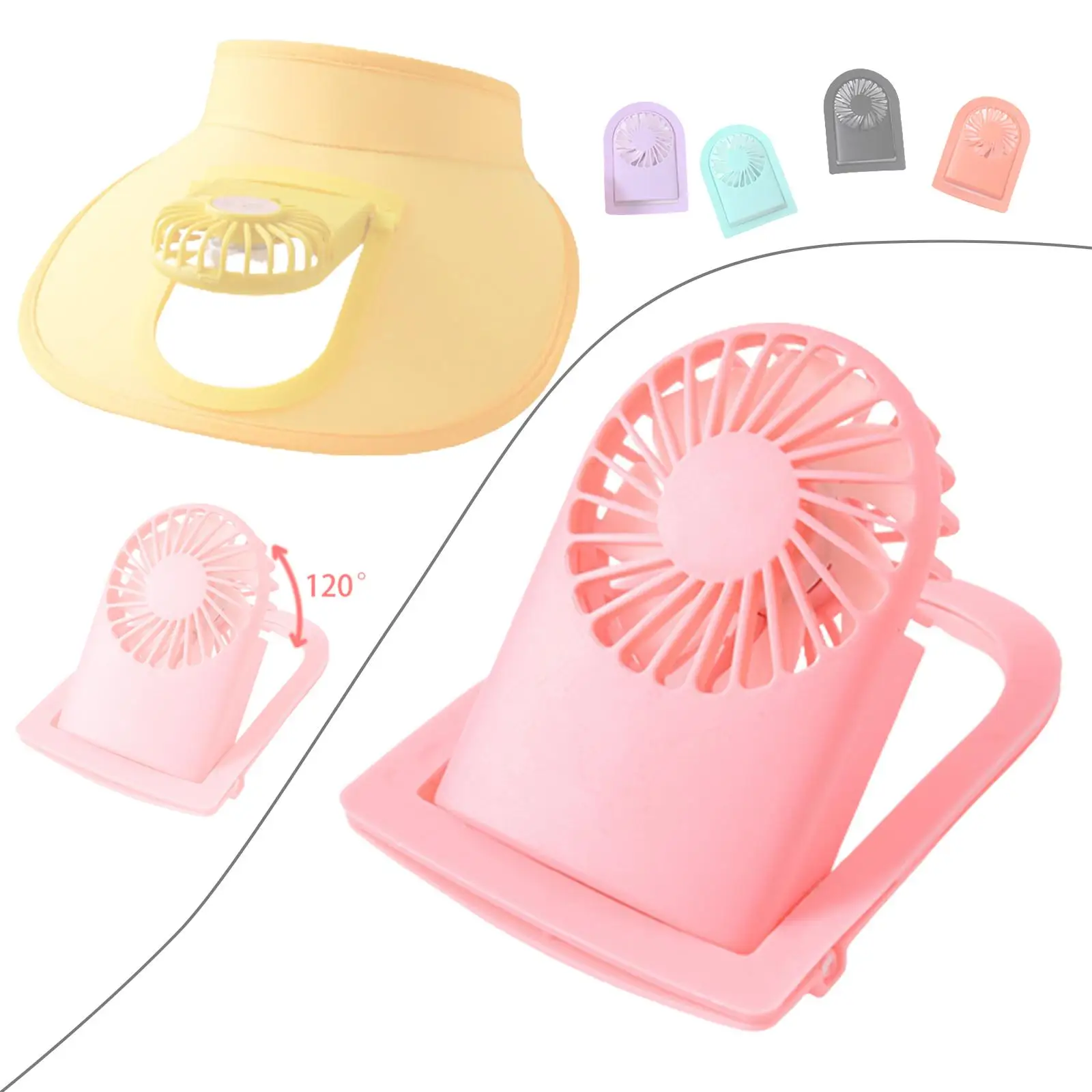 Персональный вентилятор Портативный вентилятор с козырьком Аксессуар для шляпы с регулируемым воздушным охлаждением с питанием от USB, 3 скорости, для походной кухни 1