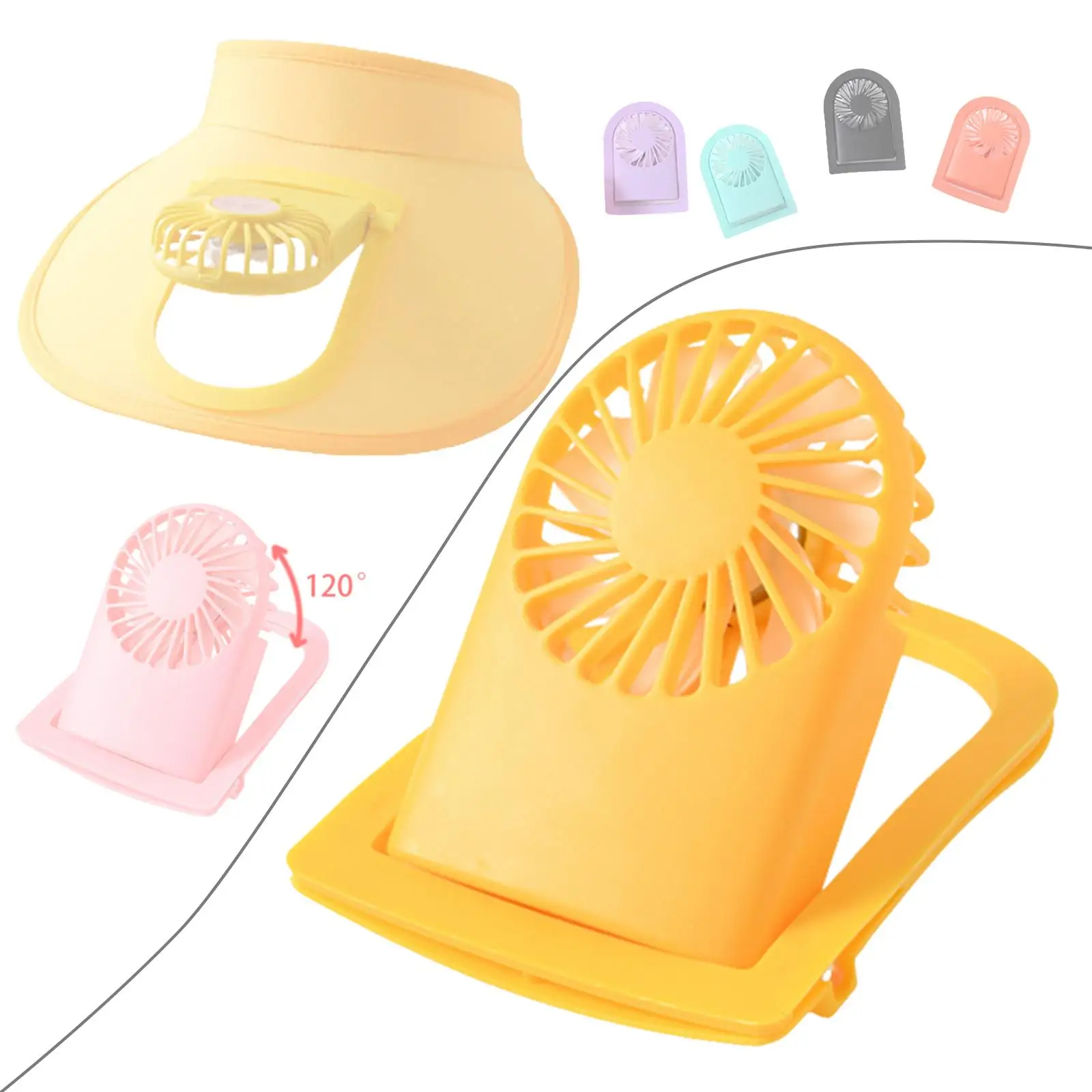 Персональный вентилятор Портативный вентилятор с козырьком Аксессуар для шляпы с регулируемым воздушным охлаждением с питанием от USB, 3 скорости, для походной кухни 2