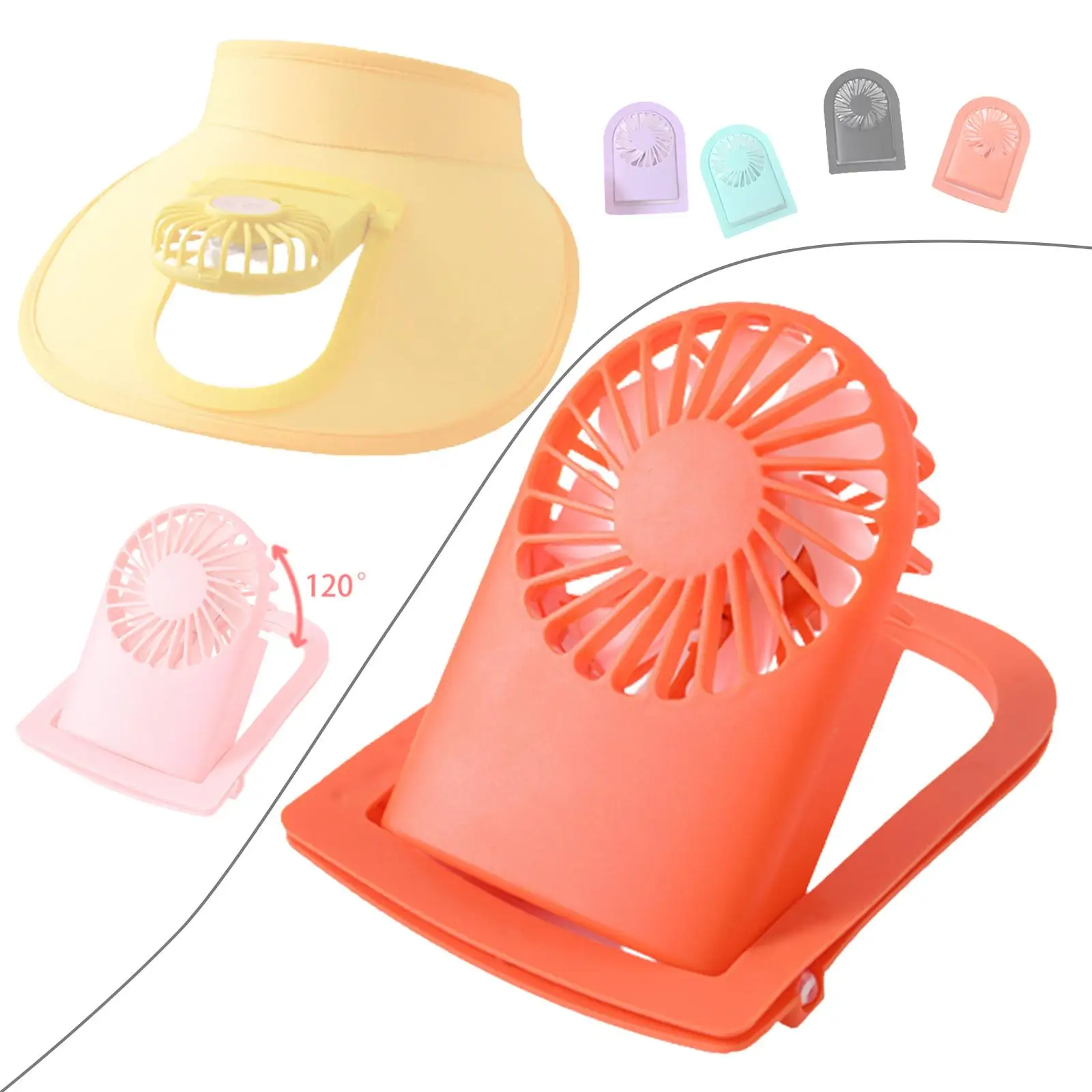 Персональный вентилятор Портативный вентилятор с козырьком Аксессуар для шляпы с регулируемым воздушным охлаждением с питанием от USB, 3 скорости, для походной кухни 5
