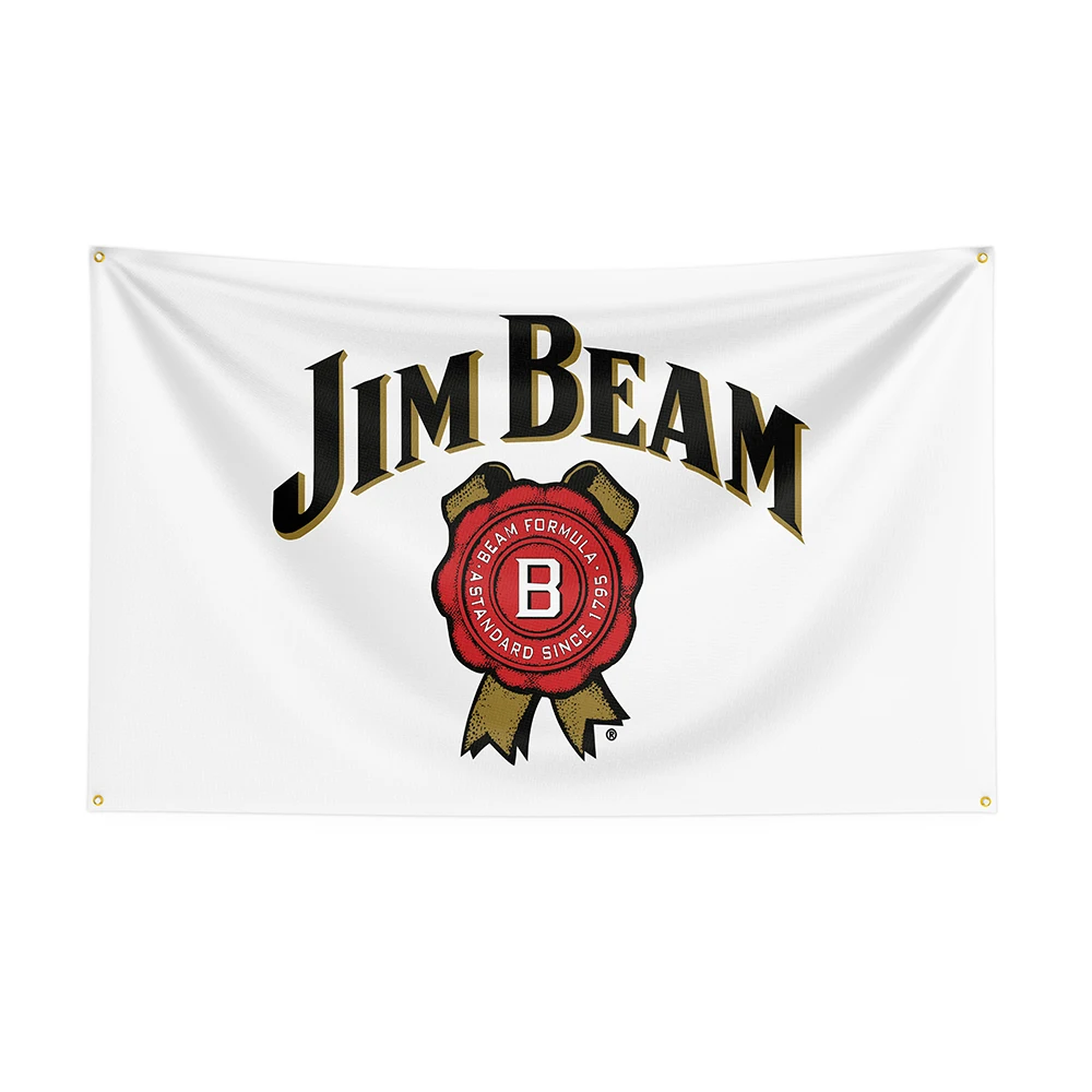 Пивной баннер с принтом из полиэстера с флагом Jim Beams 3X5 ФУТОВ Для декора, декор флага, баннер для украшения флага, баннер для флага 0