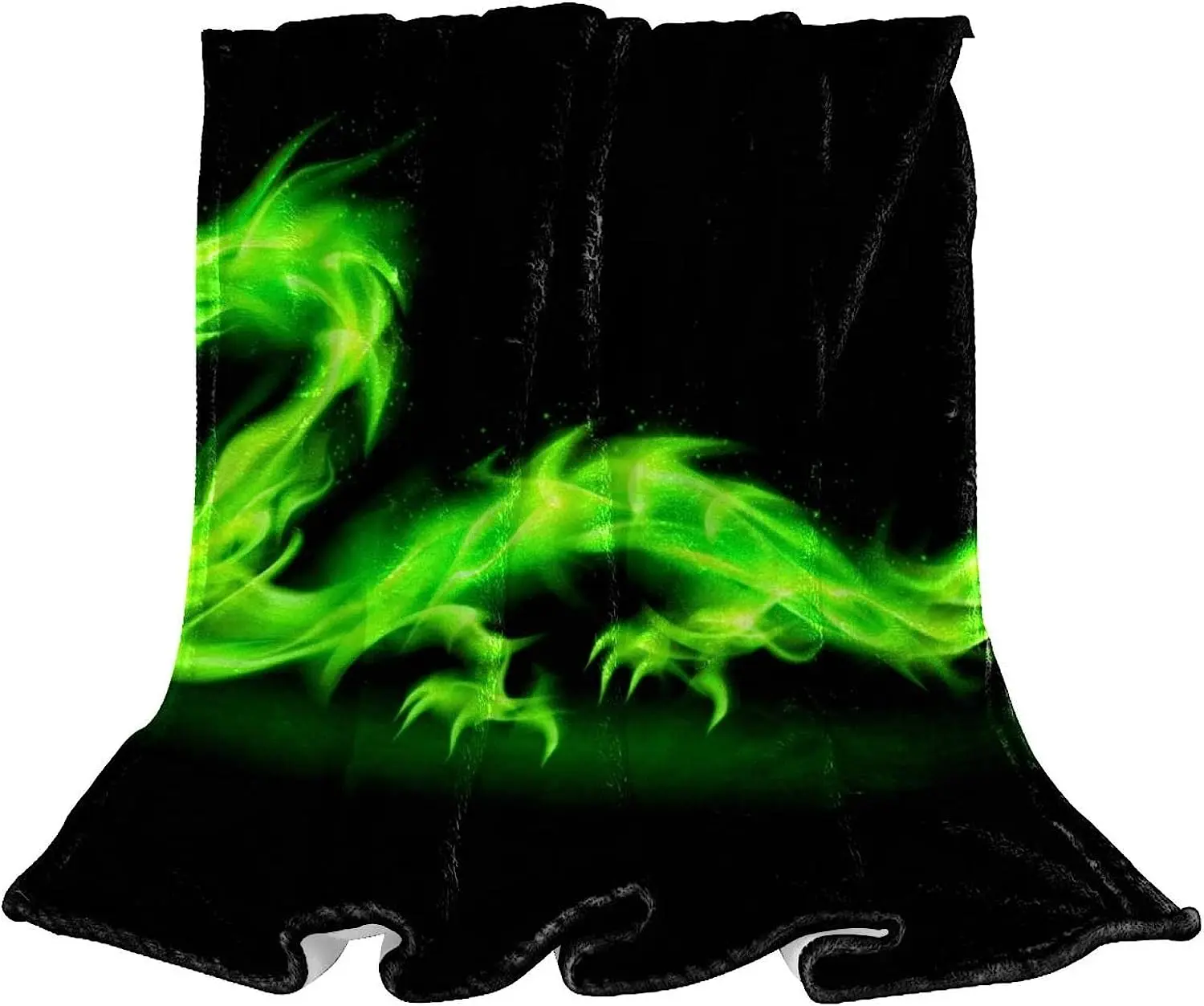 Плюшевое одеяло, теплые уютные одеяла из мягкой микрофибры, Fire Art Green Dragon
