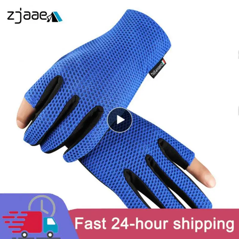 Покажите два пальца, солнцезащитные перчатки для рыбалки из ледяного шелка, мужские и женские перчатки для верховой езды, холодные дышащие противоскользящие перчатки
