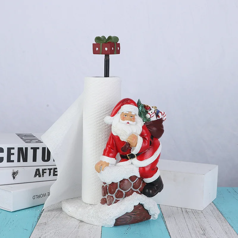Праздничные украшения Санта Клауса Держатель для салфеток на Рождественский стол Кухонный держатель для рулона бумаги без вертикальной штамповки