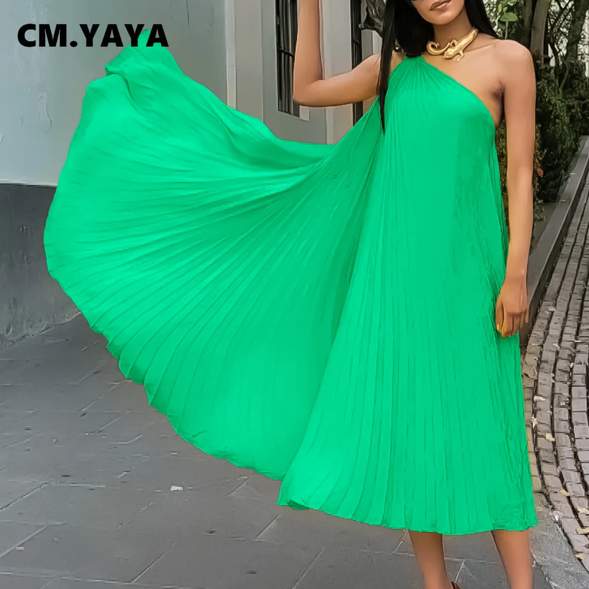 СМ. YAYA, модное женское плиссированное прямое платье без рукавов с большими колебаниями, 2023, винтажные вечерние платья для вечеринок, коктейльные платья 1