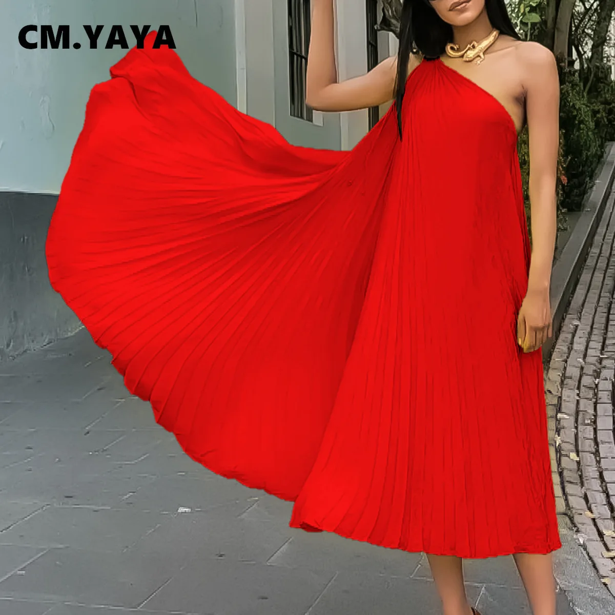 СМ. YAYA, модное женское плиссированное прямое платье без рукавов с большими колебаниями, 2023, винтажные вечерние платья для вечеринок, коктейльные платья 2