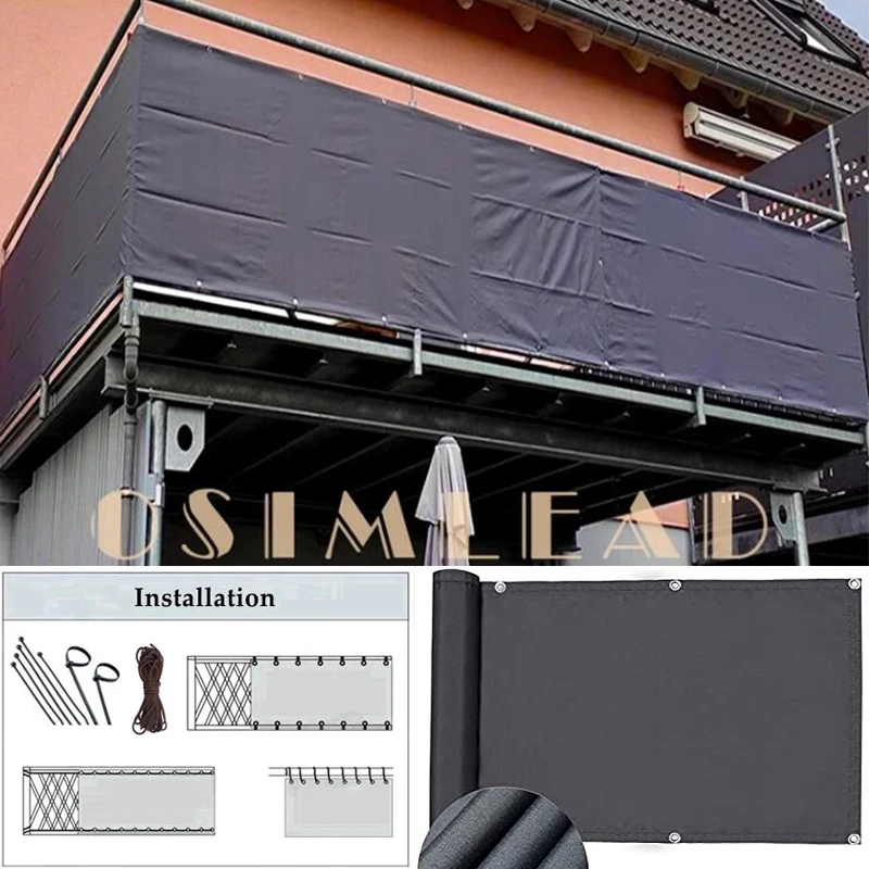 Темно-серый экран для уединения на балконе Сетка для ограждения террасы на заднем дворе сетка для защиты конфиденциальности на заднем дворе 200GSM Сверхмощное ограждение
