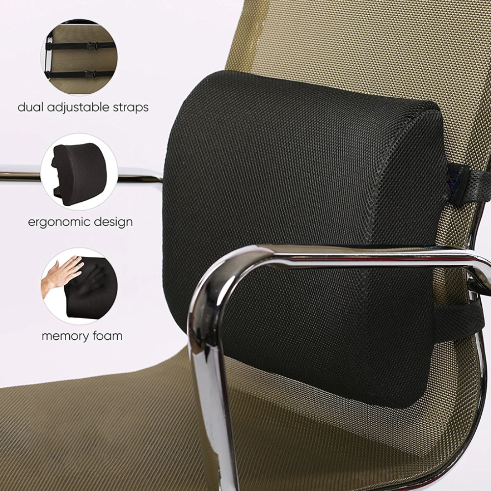 Удобная Мягкая подушка для поясничной поддержки с нулевым давлением, подушка для спинки автомобильного сиденья