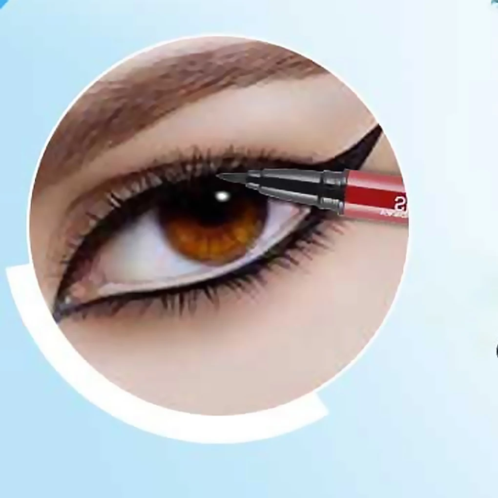 Черная стойкая водостойкая жидкая подводка для глаз YANQINA Eye Liner Pen Карандаш One Крутой красно-серебряный тюбик 4